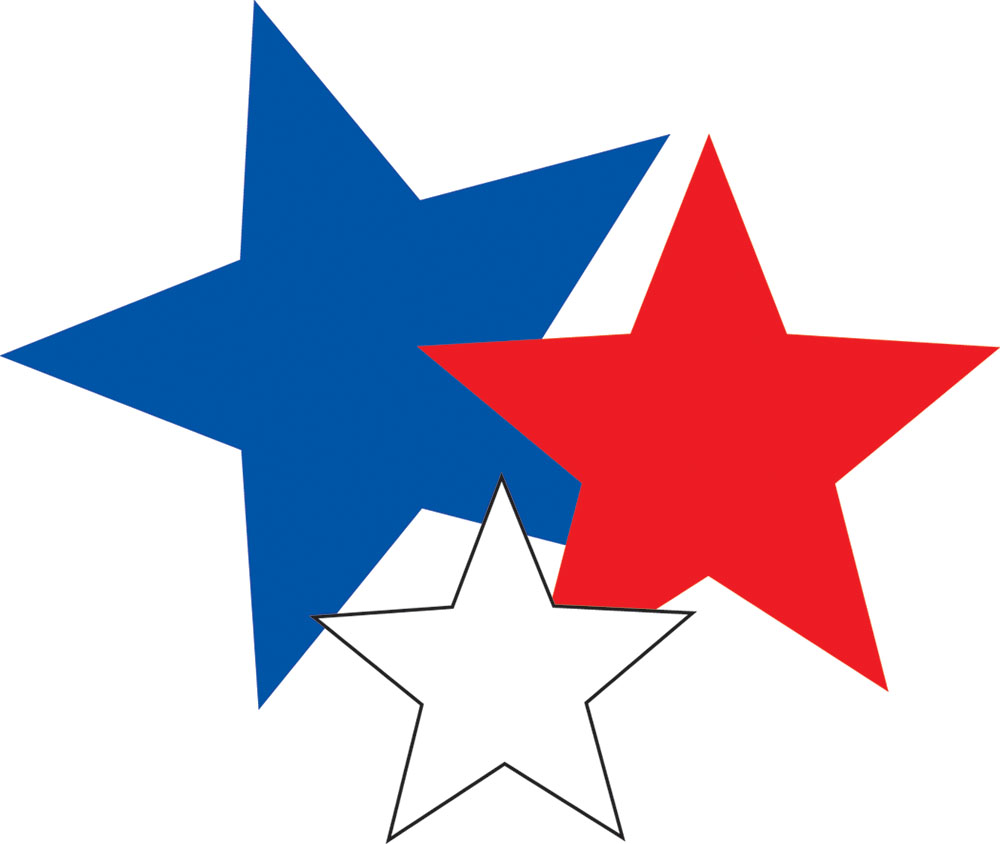 Red white and blue stars clipart - Clipartix