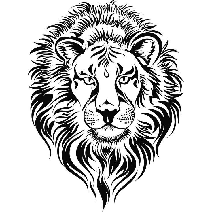 artist black and white clipart lion