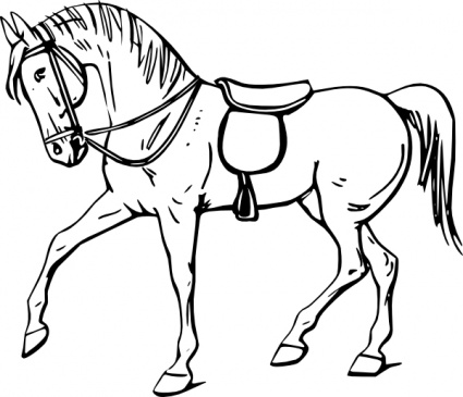 Running horse clipart black and white free