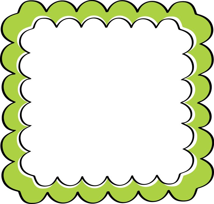 School theme border clipart green scalloped frame free clip