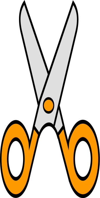 Scissors clip art orange education supplies scissors