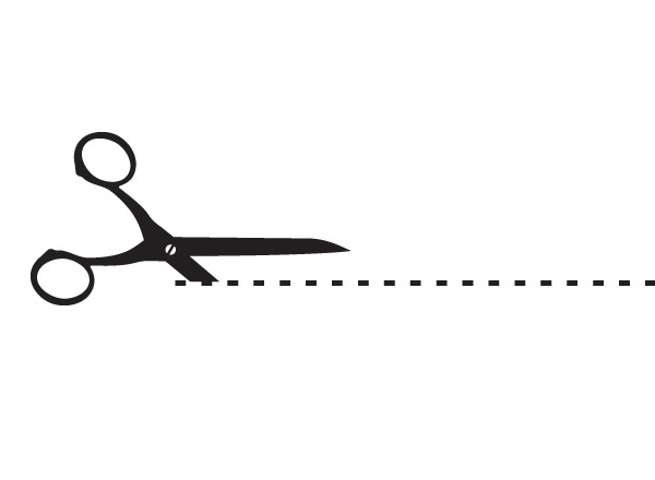Scissors cutting line clipart