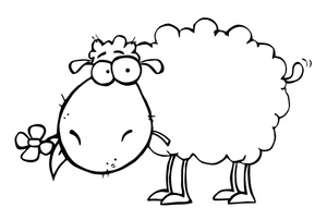 Sheep clipart black and white 2