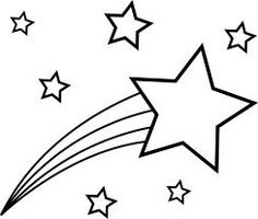 Shooting stars clipart black and white free 2