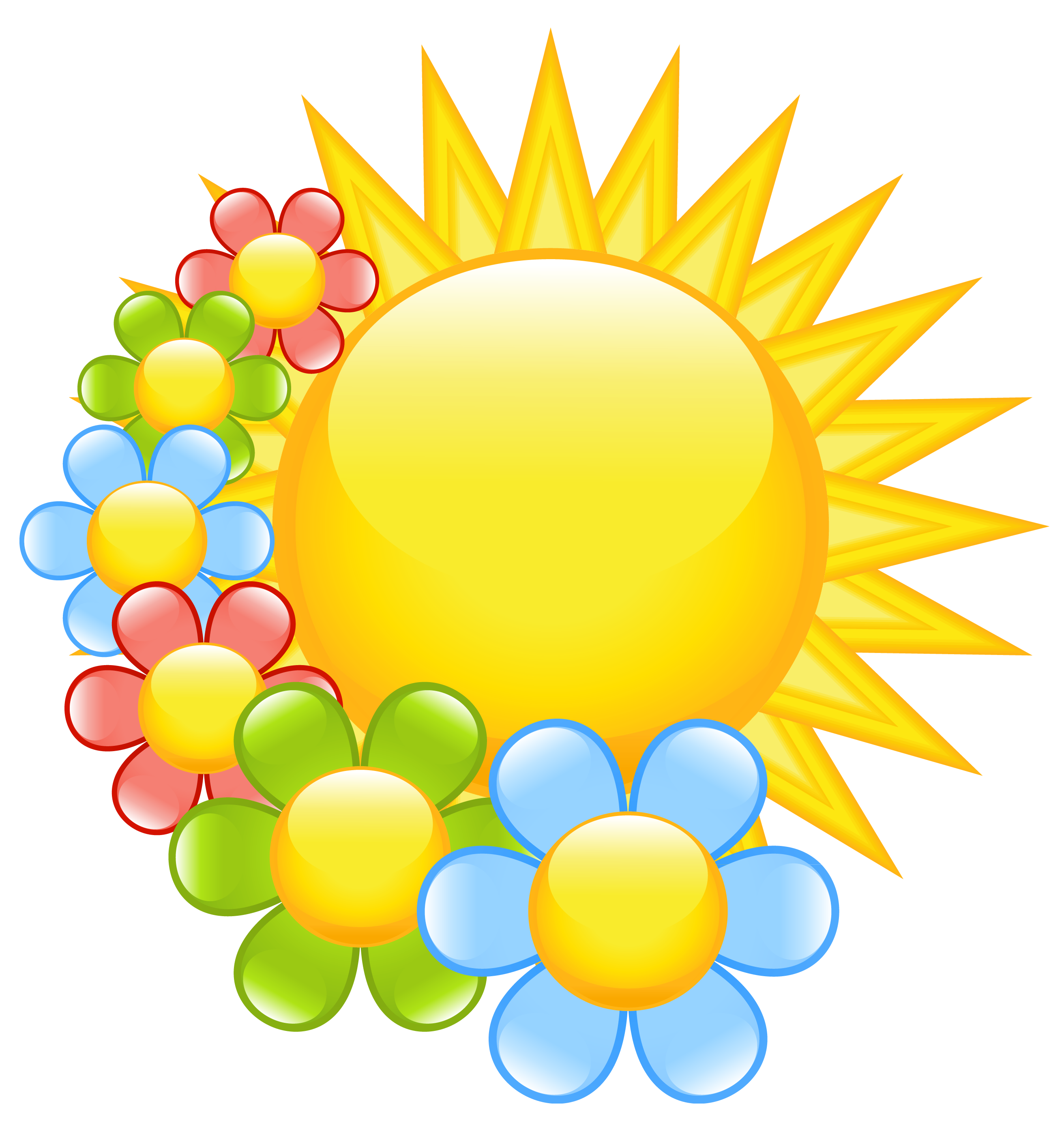 Spring sun with flowers clipart 0 clipartwiz