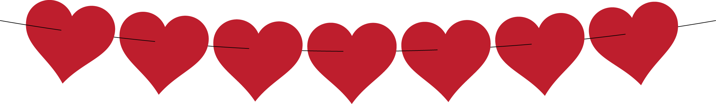 String of hearts clipart