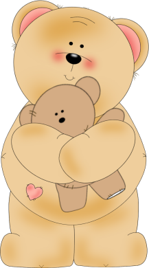 Teddy bear hugs clipart