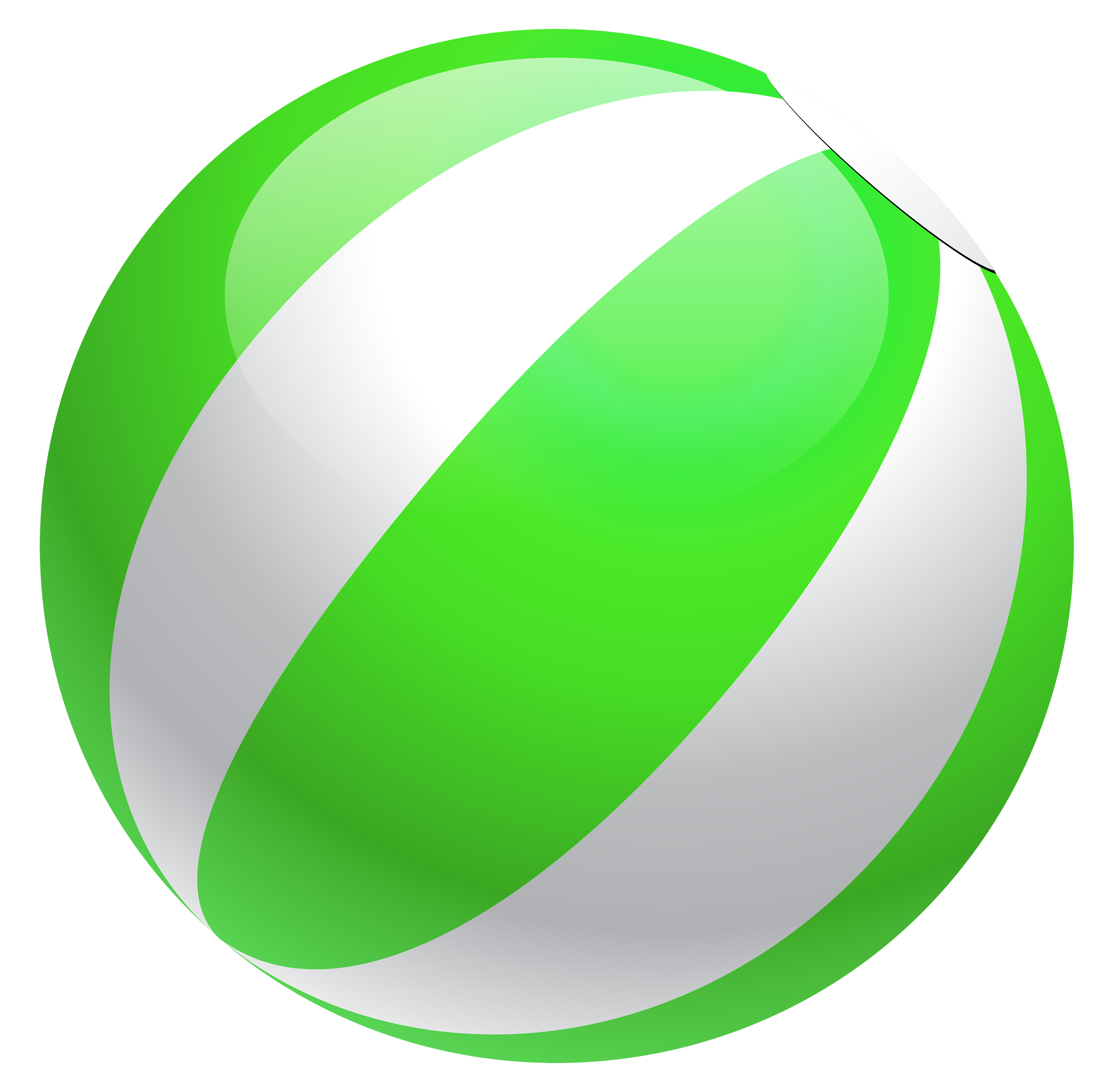 Transparent green beach ball clipart