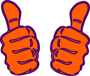 Two thumbs up purple blue clip art at vector clip