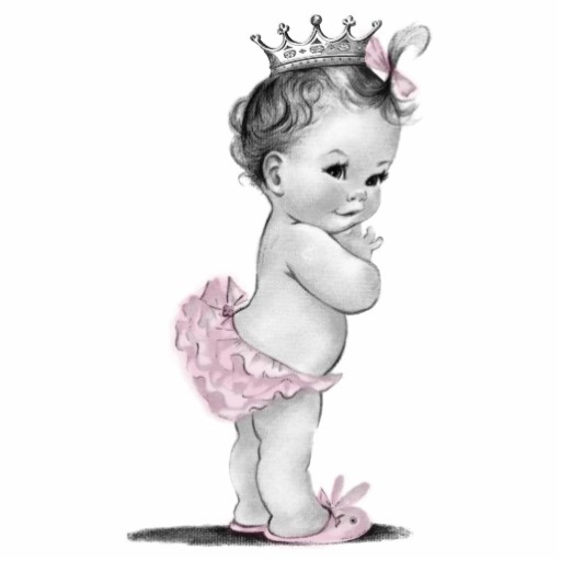 Vintage baby girl clipart