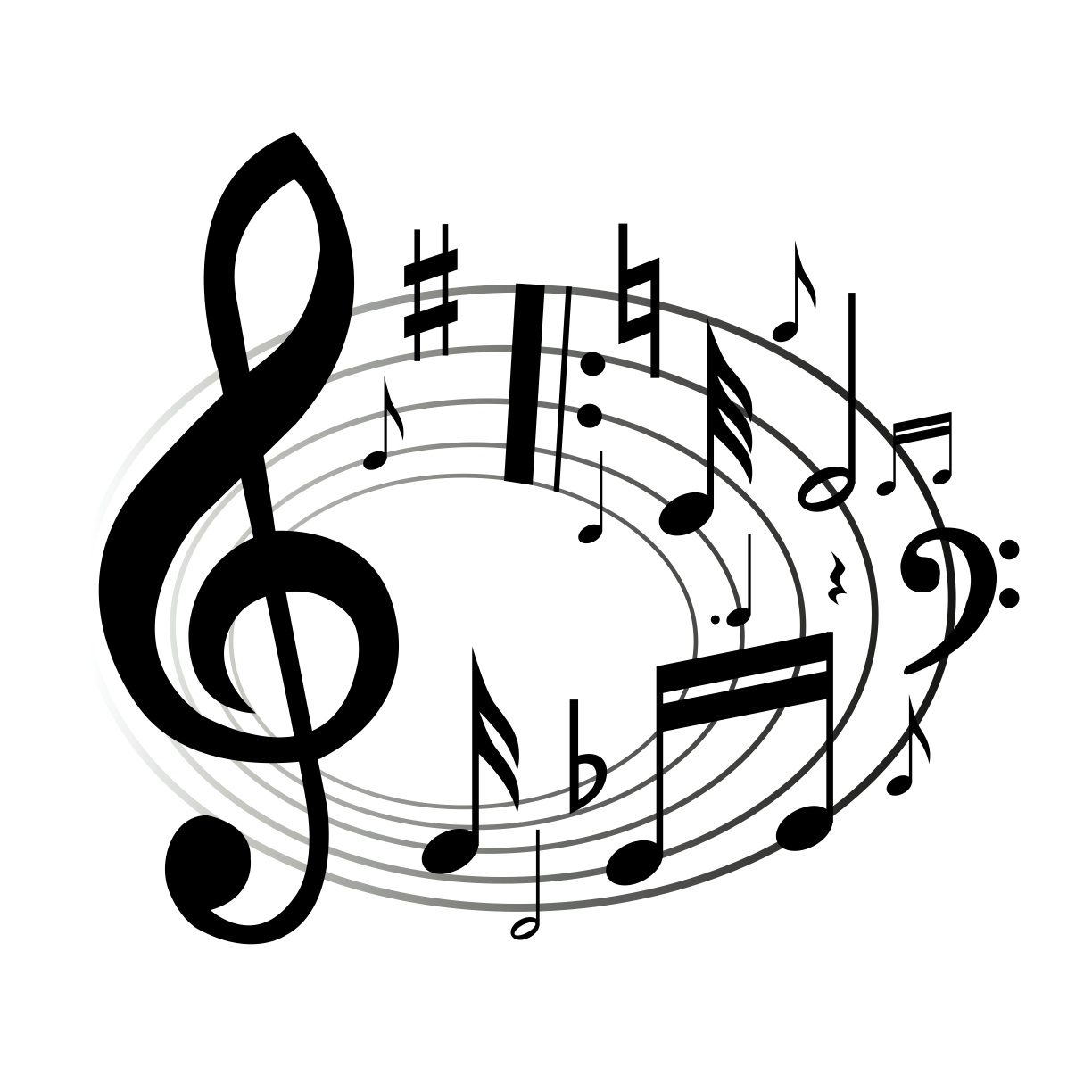 White music note clip art free clipart images
