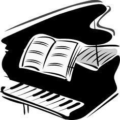 Woman grand piano notes cartoon piano clip art free vector 2