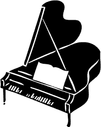 Woman grand piano notes cartoon piano clip art free vector 3