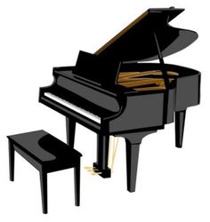 Woman grand piano notes cartoon piano clip art free vector