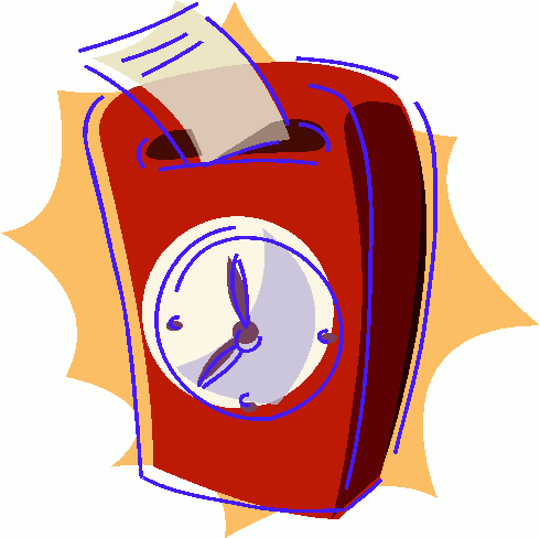 Work time clock clipart