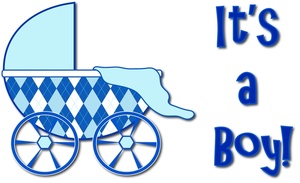Baby boy newborn clipart image baby blue baby carriage with it