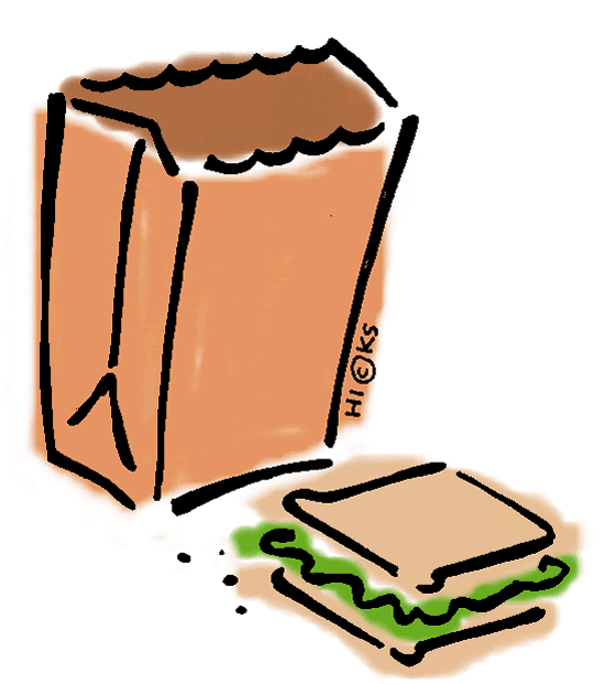 Bag lunch in color clip art gallery