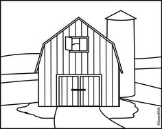 Black and white cartoon barn windmill clipart by dennis