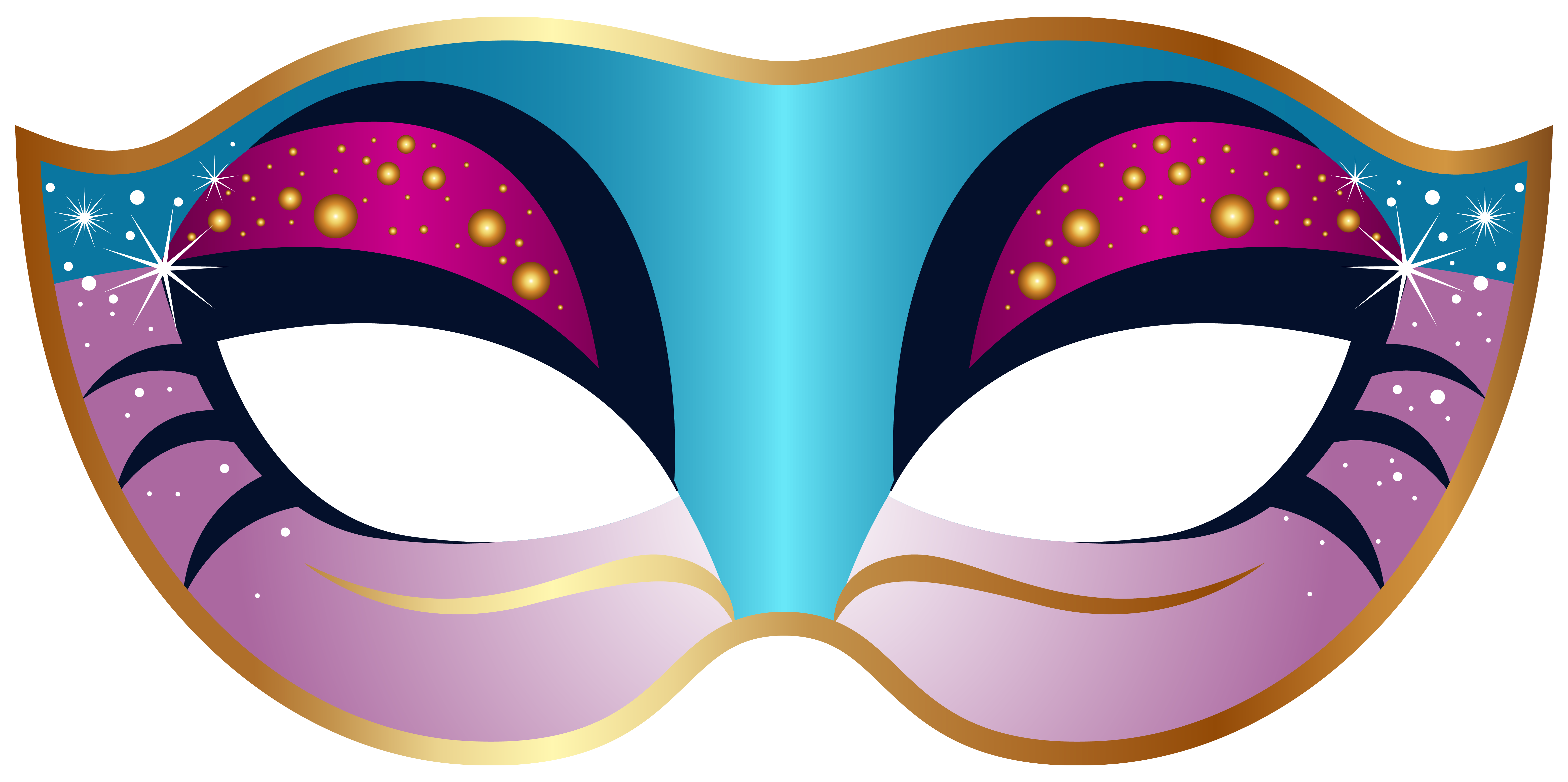 Blue and pink carnival mask clip art image
