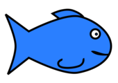 Simple blue fish clipart - Clipartix