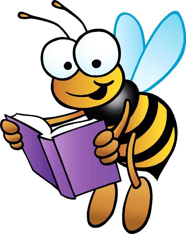 Books bee with book clipart