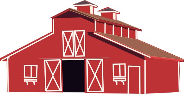 Cartoon barn red barn clip art out door red