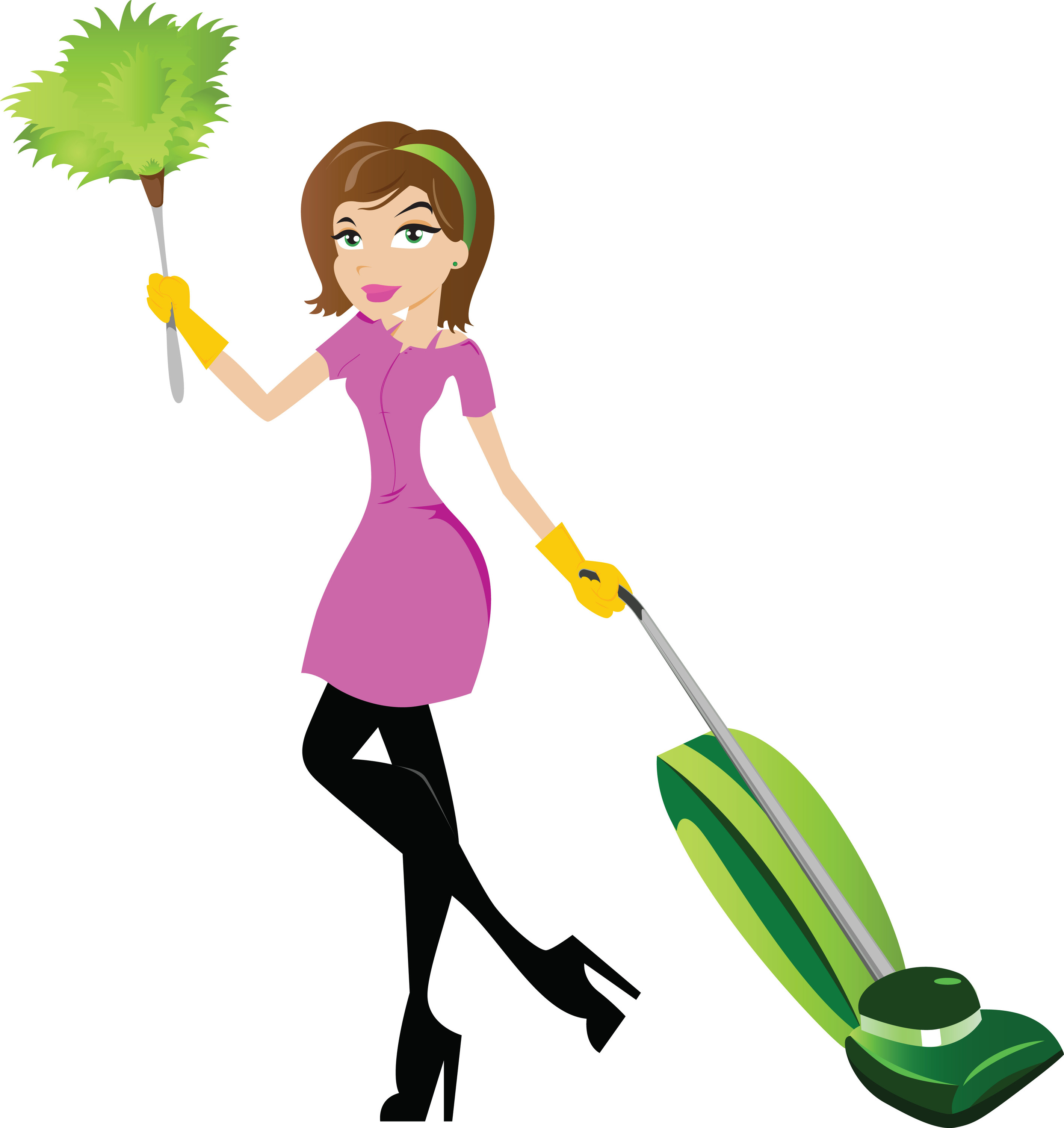 man cleaning house clipart cartoon