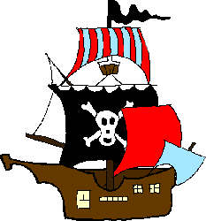 Cartoon pirate ship clipart