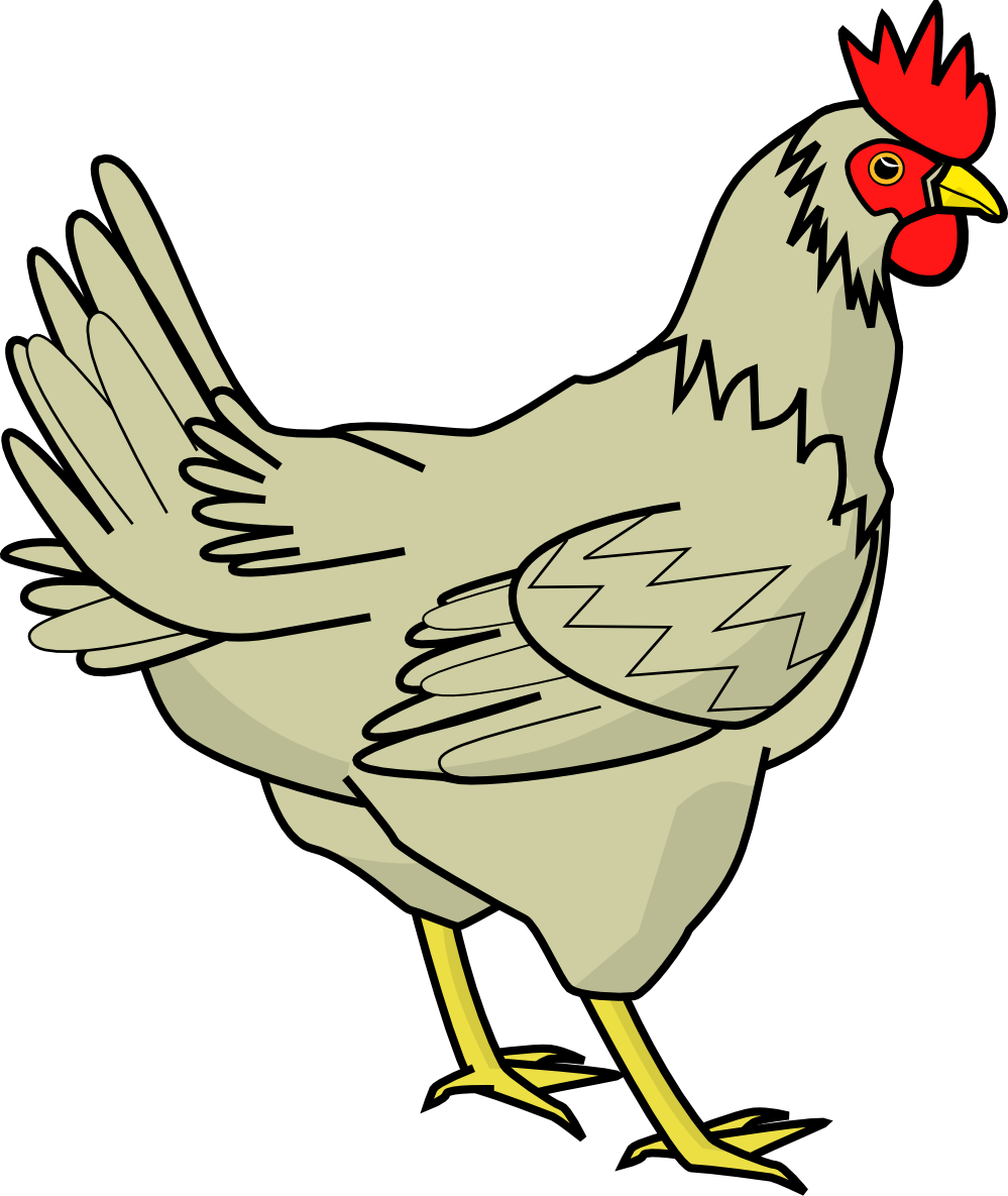 black and white clipart of hens