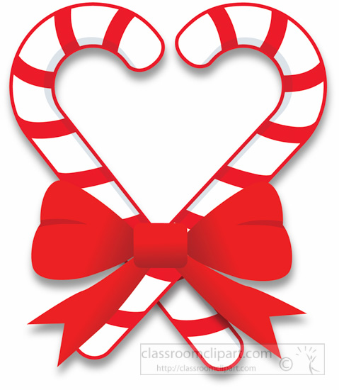 Christmas clipart two candy canes with red bow clipart 5