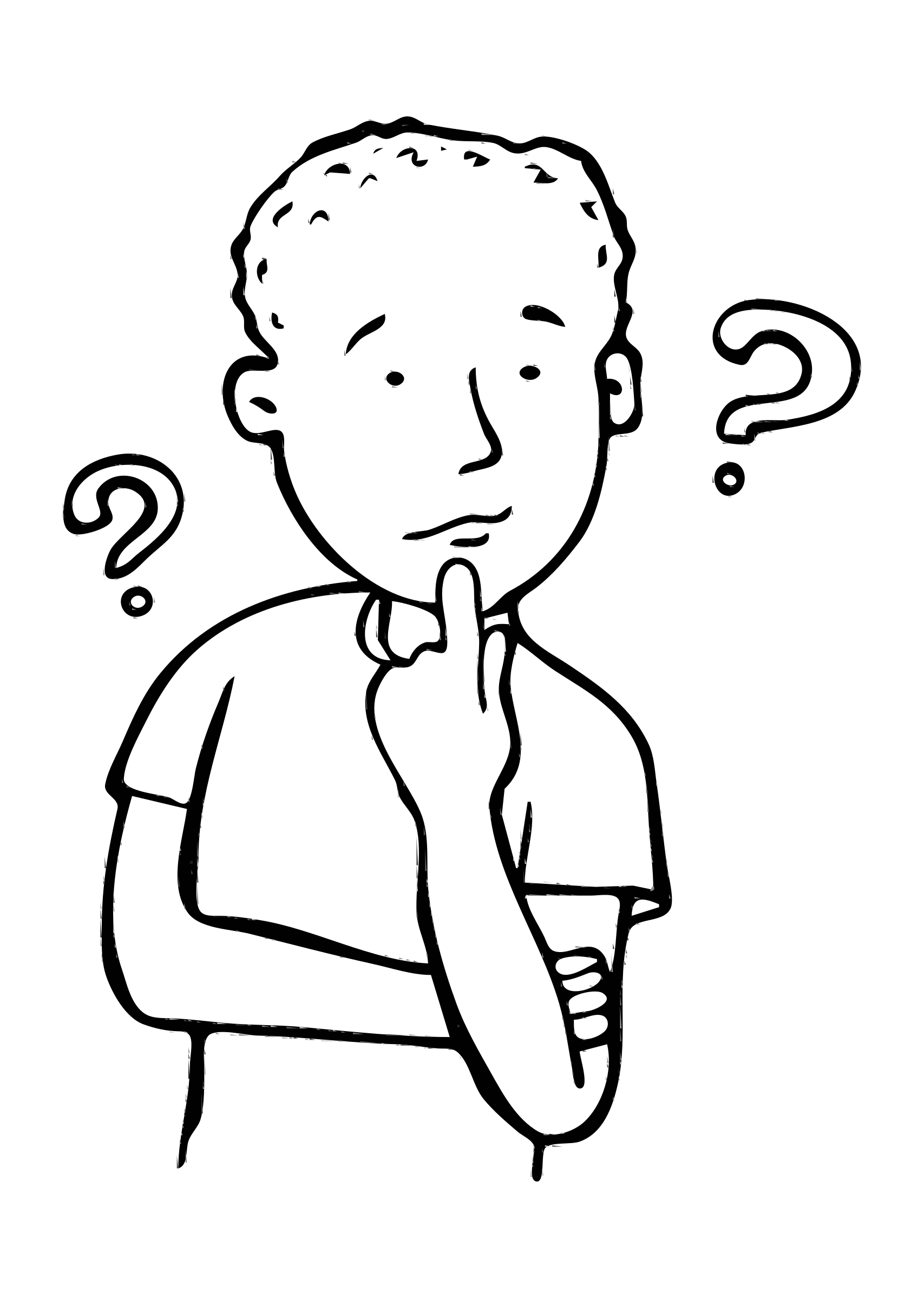 Clipart boy thinking of question