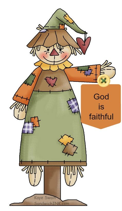 Cute autumn scarecrow country clipart for grandkids and trick or