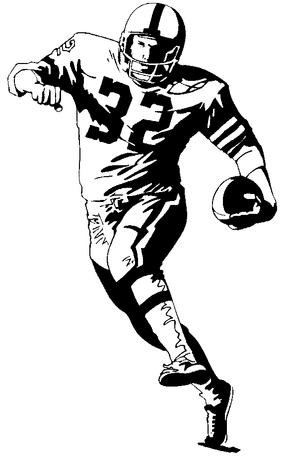 Drawing of a football player clip art