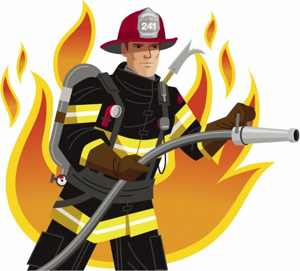 Fireman firefighter vector clip art image