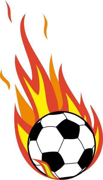 Flaming soccer ball clip art clipart