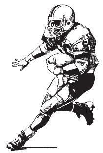 Football player clipart black and white free 3