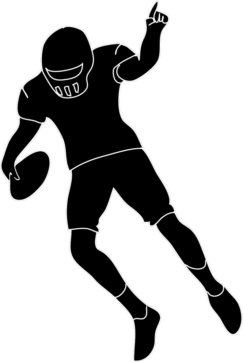 Football player outline clipart