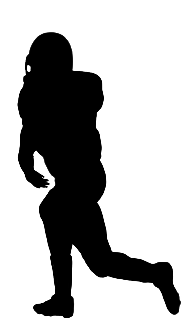Football player running silhouette free clipart