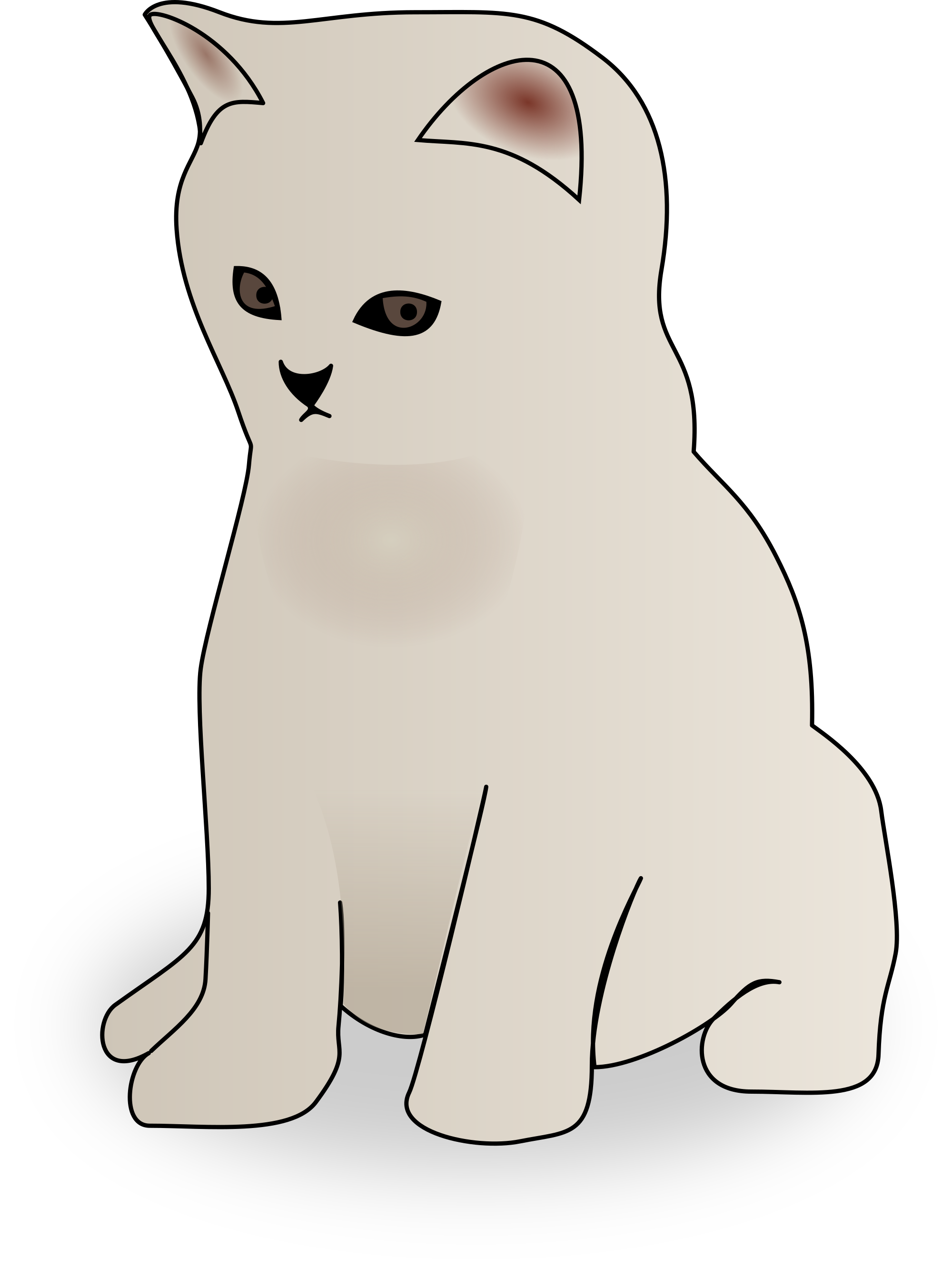 Free kitten thinking clipart clipart and vector image