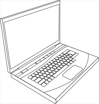 Free laptop line art clipart free clipart graphics images and