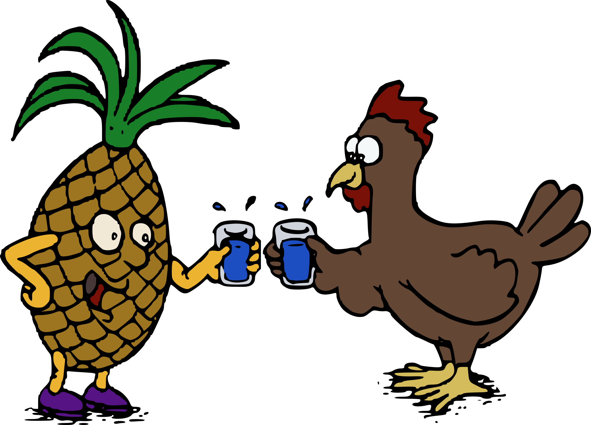 Free pineapple and chicken clipart clipart and vector image.