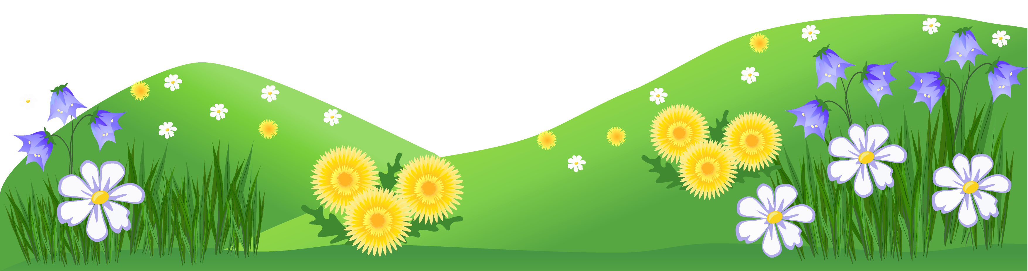 Grass ground with flowers clipart 0