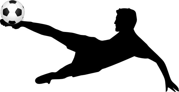 Kicking soccer ball silhouette free clipart