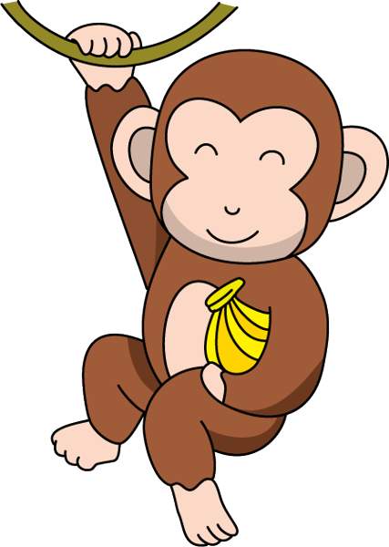 Monkey banana clipart clipart
