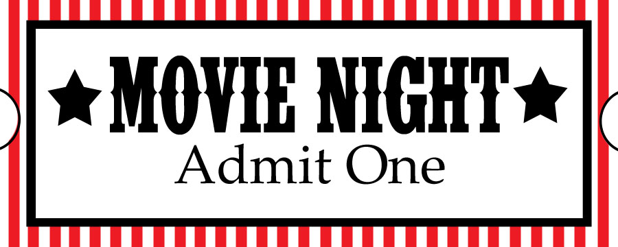 Movie night ticket clipart 2