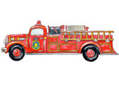 Santa on fire truck clipart - Clipartix