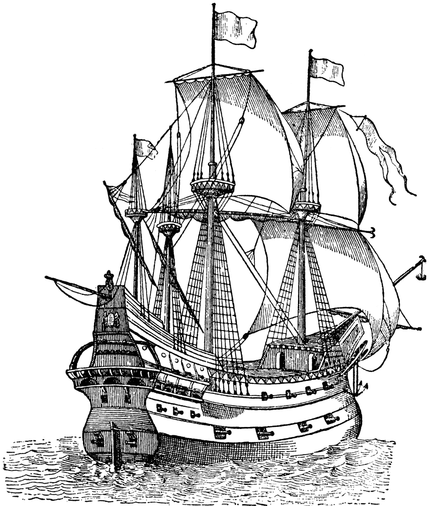 Old spanish ship clipart