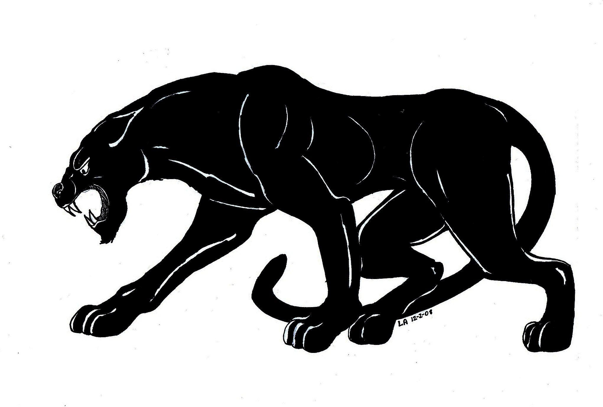 Panther drawing clipart