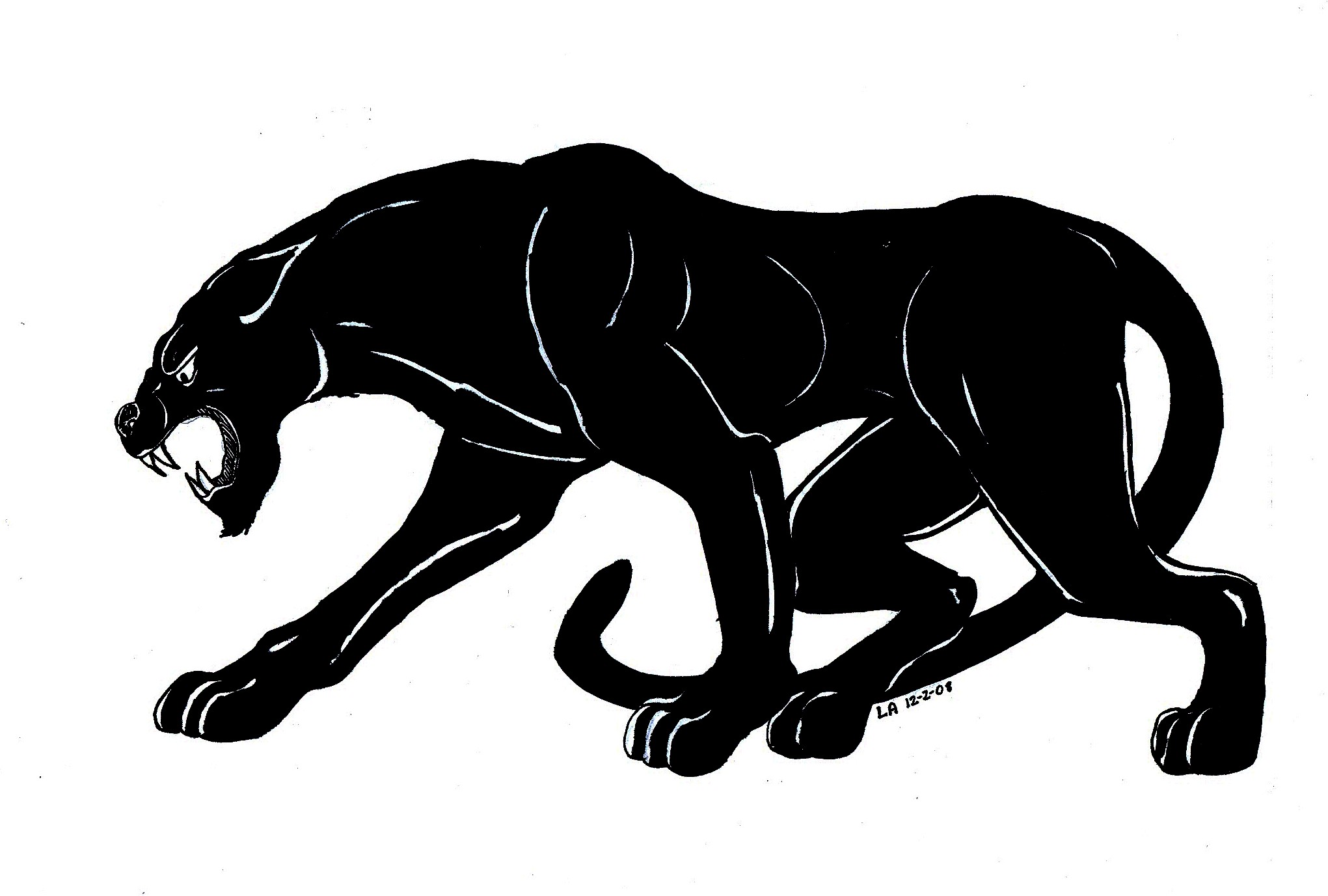 Panther drawing clipart - Clipartix