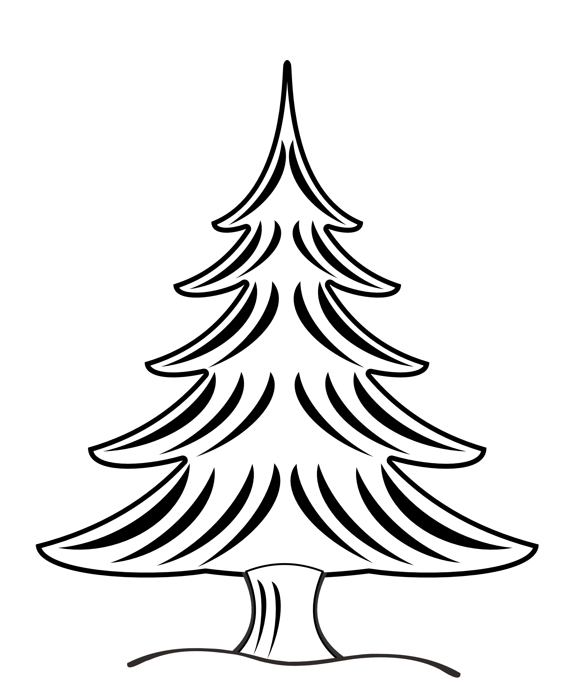 Pine tree clip art black and white clipart image 2